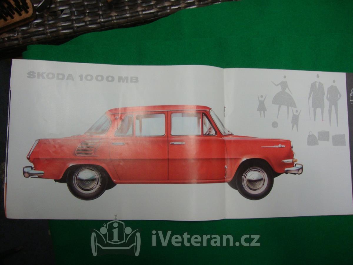 Prodám Škoda 1000 MB Motokov originální prospekt v angličtině pěkný i